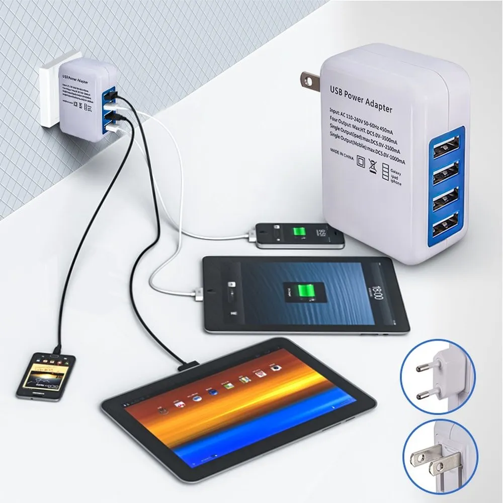 Мобильный телефон зарядное устройство настенный USB адаптер для путешествий