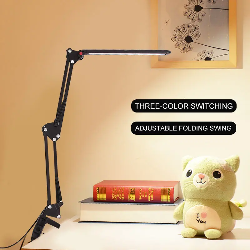 

Book Lamp Three Color Work Reading Light LED Clip Booklight 56LED USB Clip-On Dimming Folding Home Decor Flexible Adjustable