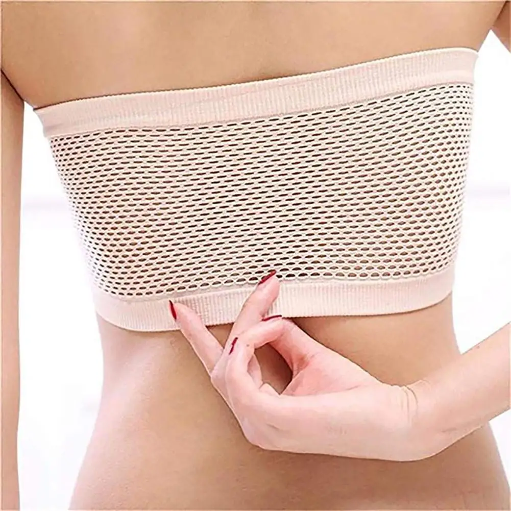 Women Lingerie Bra Women Tube Tops Solid Color Women Breathable Strapless Hollow Back Bra Sport Tube Top Underwear