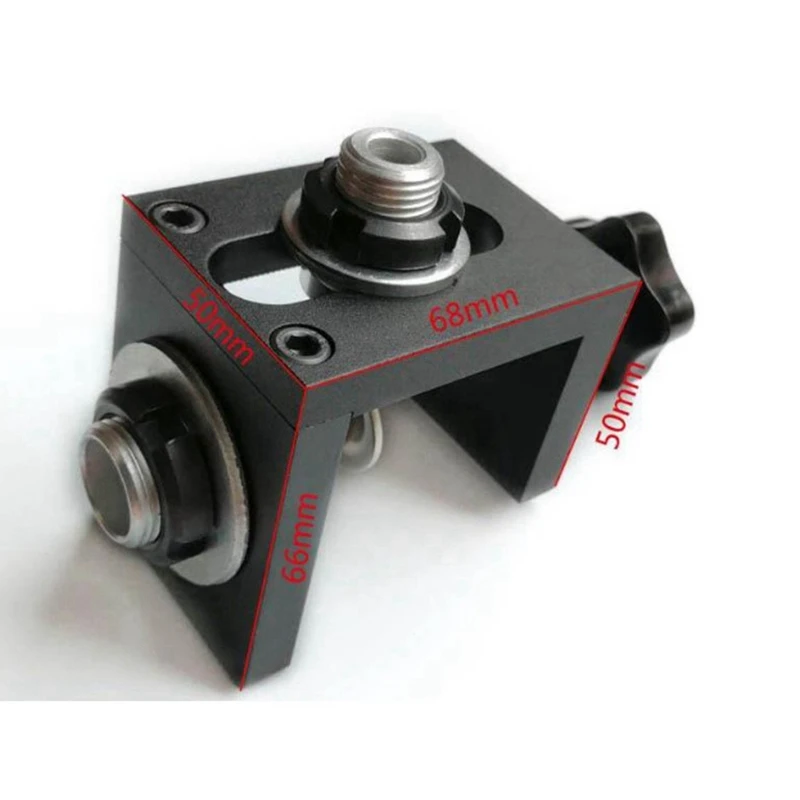 Black Woodworking Hole Three-In-One Punch Locator Positioner Jig Kit+ Step Drilling Bit Wood Tool