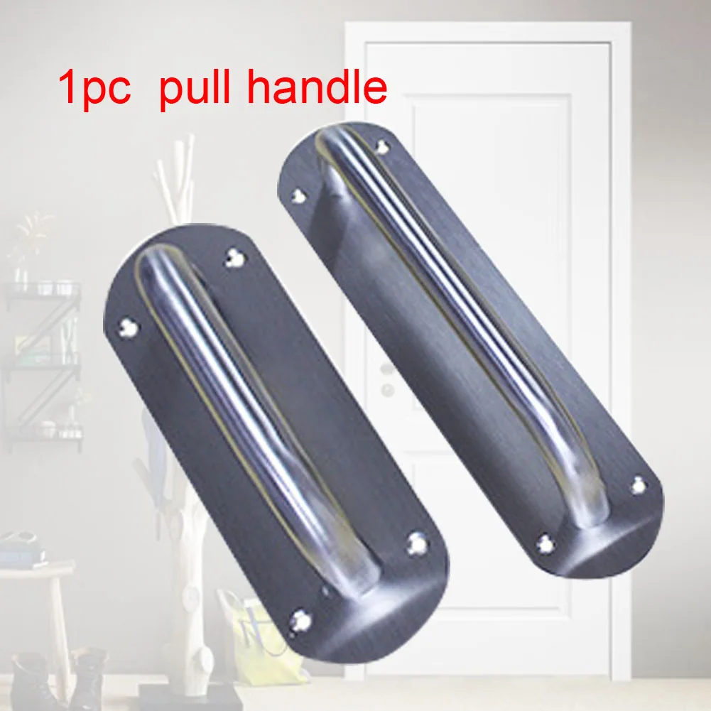 Push Pull аксессуары Современный твердый дом Нержавеющая сталь Дверная ручка аппаратная проволока рисунок Серебряный Универсальный Легко установить эллипс