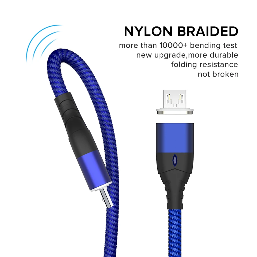 1 м Магнитный Micro USB кабель для быстрой зарядки и синхронизации данных провод MicroUSB Android телефон 3A провод для быстрой зарядки для htc Mi samsung Note 4