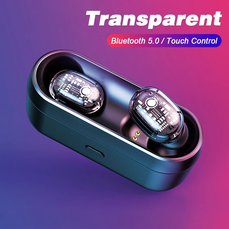 TECSIRE 6D стерео беспроводные наушники TWS Bluetooth с сенсорным управлением прозрачные