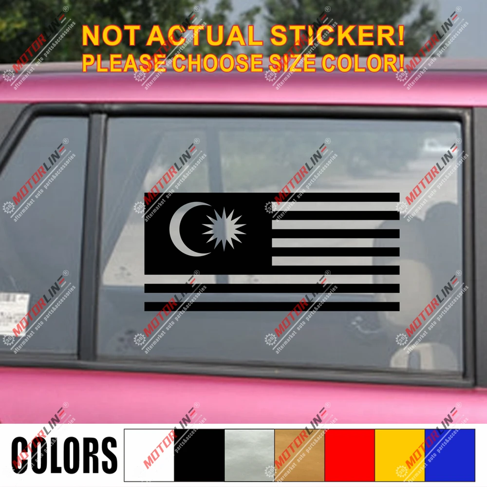 Flag of Malaysia Malaysian Decal Sticker Car Vinyl pick size color no bkgrdCar Stickers
