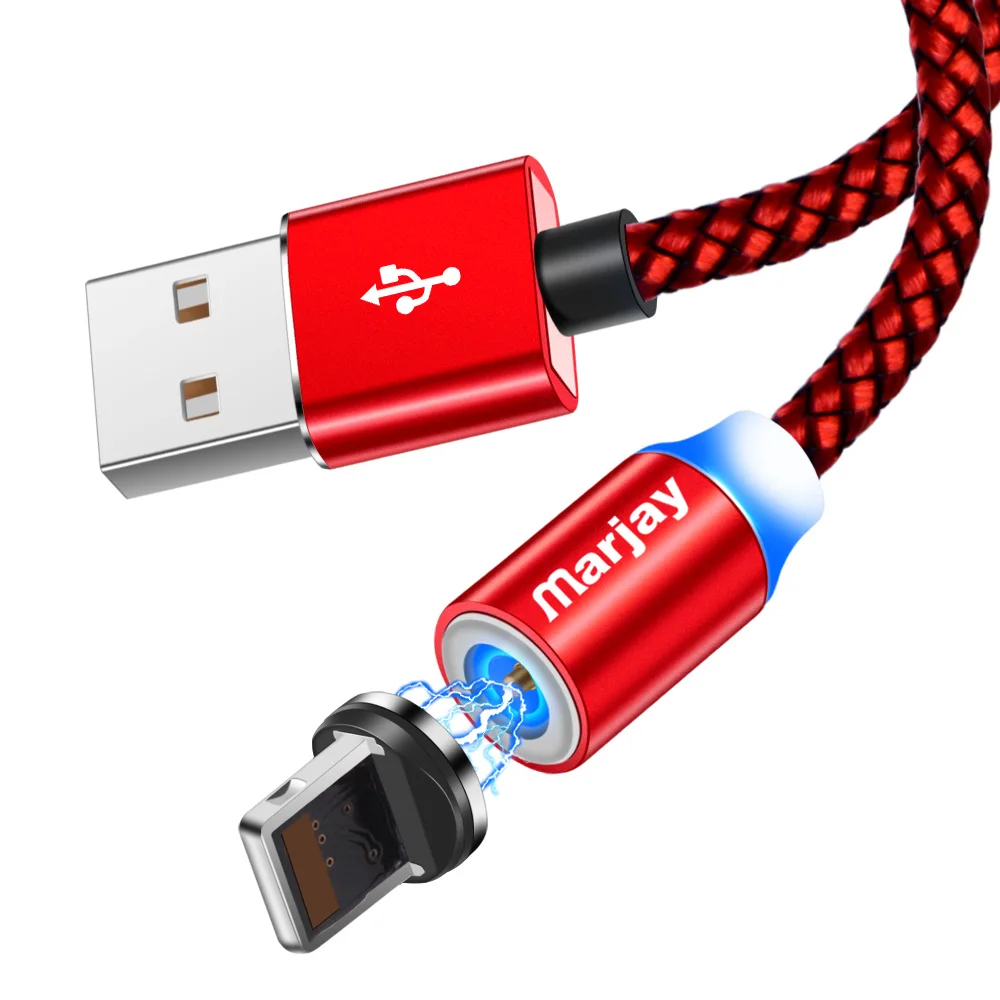 Marjay, магнитная зарядка зарядное устройство, магнитный кабель Micro USB кабель для iPhone, samsung, Android, быстрая зарядка, магнит, usb type-C кабель, шнур для мобильного телефона, провод