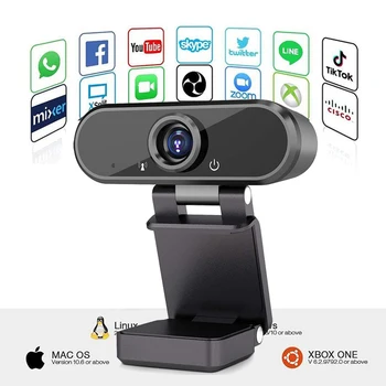 

1080P HD Webcam with Built-in Microphone Auto Focus wide Angle of View Web Camera for Youtube Live Teleworking Video Conference