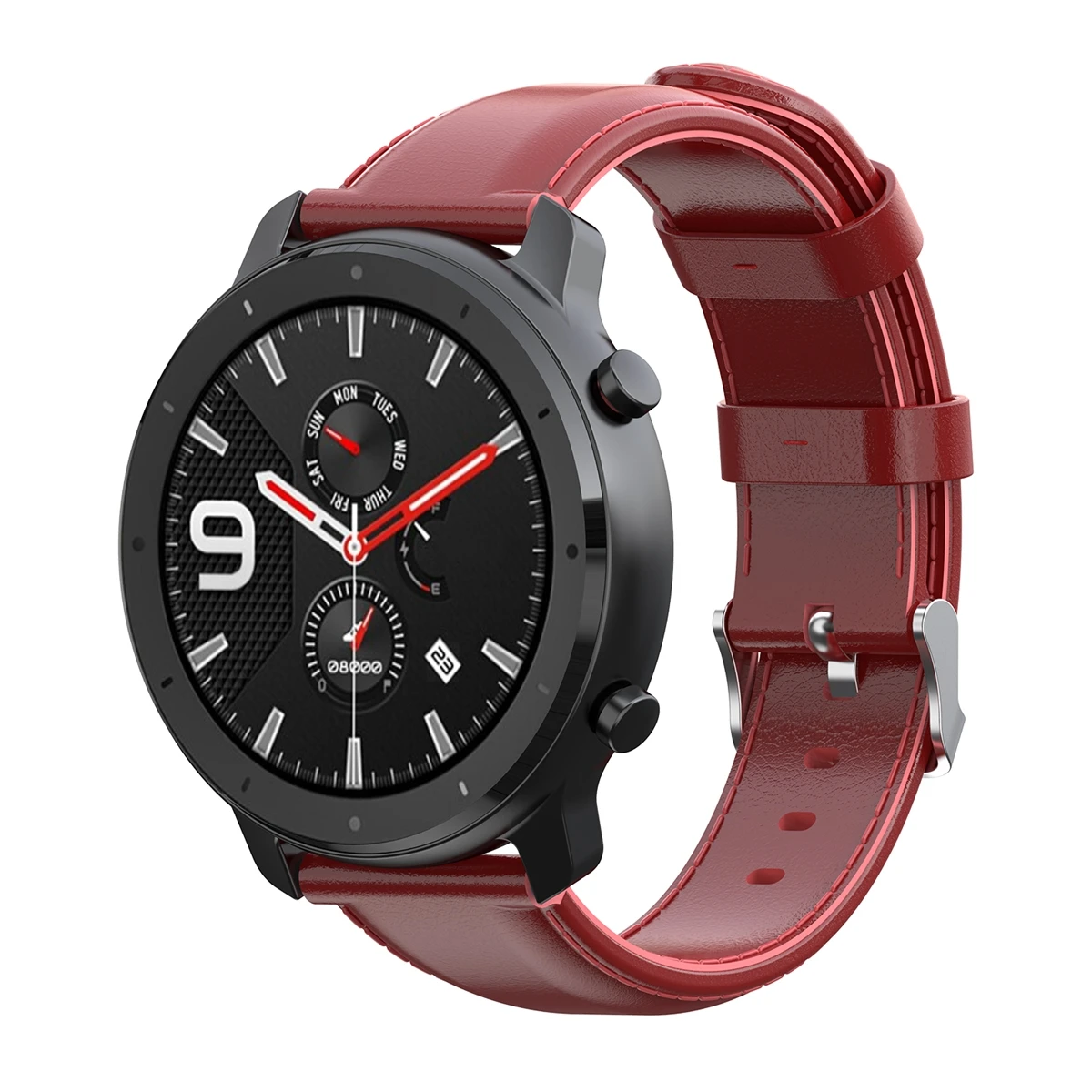 3 Amazfit GTR 47mm Adjustable Leather Buckle Strap Watchband Smartwatch Replacement Part Width 22mm Cowhide Wrist Belt - Цвет: 3