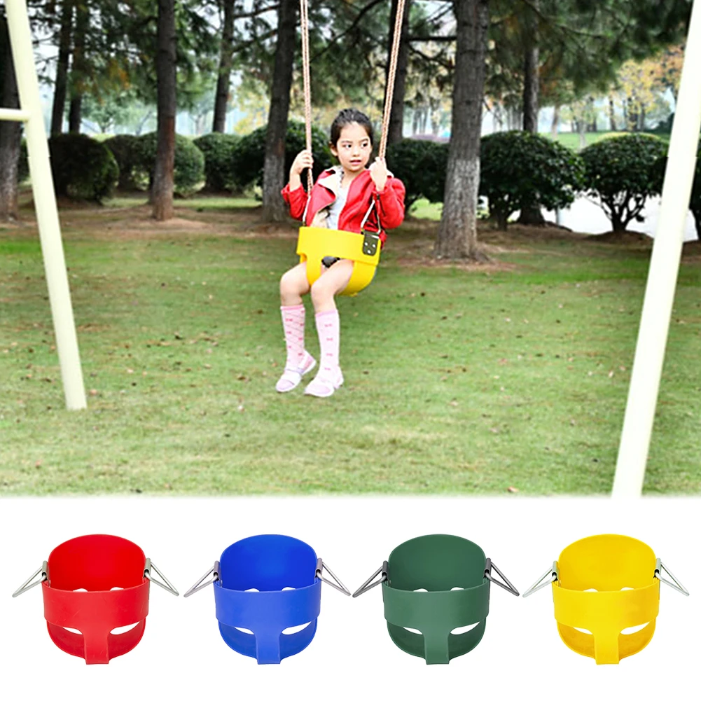 EVA Plastic Heavy-Duty High Back Full Bucket Toddler Swing Seat with Coated Swing Chains Fully Assembled