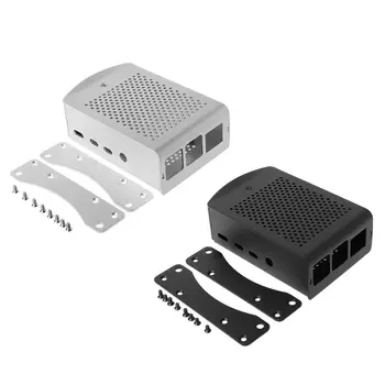 

1Set Silver/Black Aluminum Case Metal Enclosure for Raspberry Pi 4 Model B+ Kit