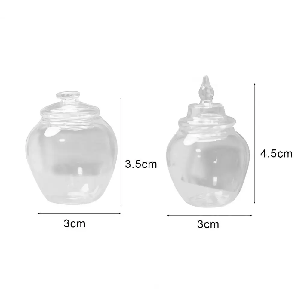 Mini Glass Candy Bottle Dollhouse Miniature Simulation Storage Can Model Toys Bottle Jar Box Home House Decoration 6