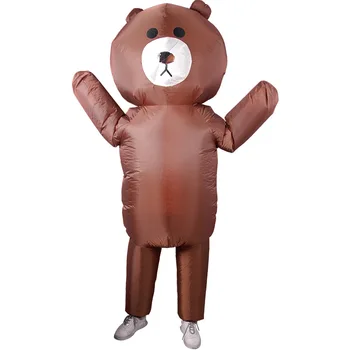 

Brown bear inflatable suit cosplay Costume Network red man bear Cartoon doll costume Suitable for adult 150-190cm