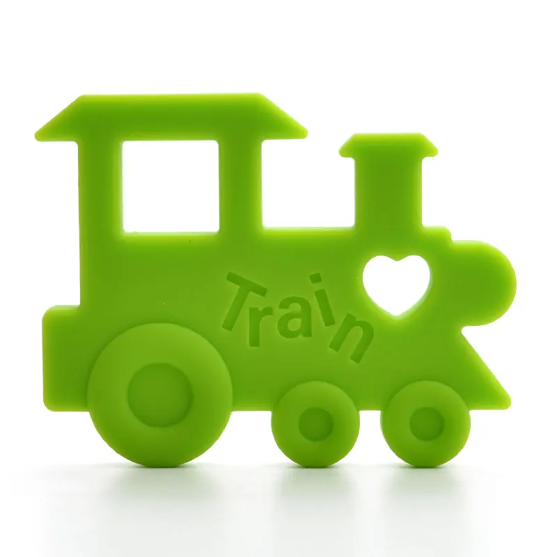 train 01 LOFCA, 1 шт., детский силиконовый прорезыватель, попкорн, фрукты, животное, подвеска, игрушка, без бисфенола, пищевая, силиконовая, прорезыватель, детский жевательный подарок для кормления - Цвет: train 01