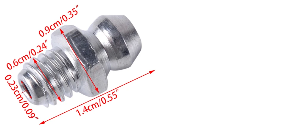 DWCX Универсальный 8 шт. Серебряный Мотоцикл Грузовик M6 x 1 нить Прямой смазки Zerk ниппель