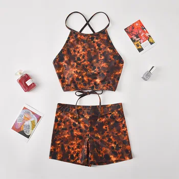

Sexy Bikini Set Women Summer Leopard Print Beach Swimwear Ladies Push Up Swimsuit High Waist Shorts Biquini Bathing Suits
