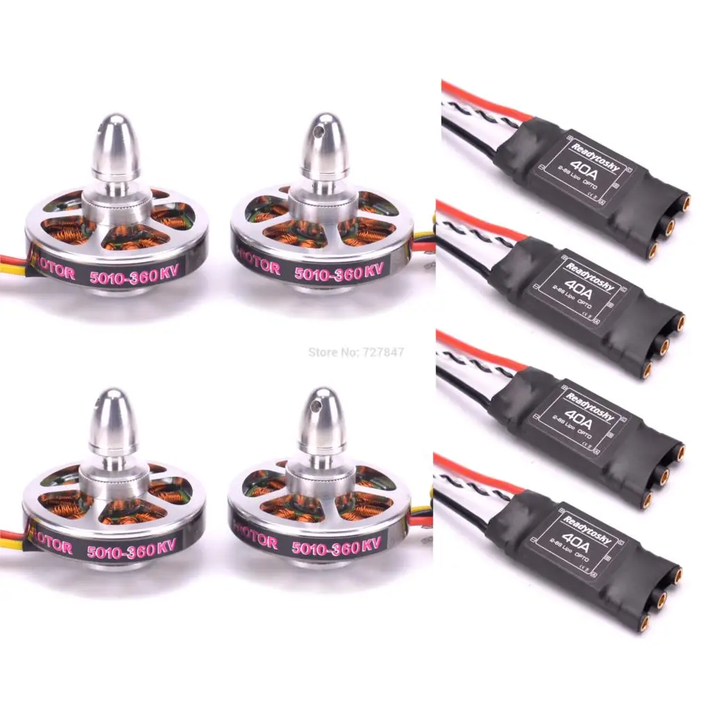 

4Pcs 5010 360KV / 750kv High Torque Brushless Motors + 4Pcs Readytosky 40A ESC OPTO 2-6S for F550 ZD550 ZD850