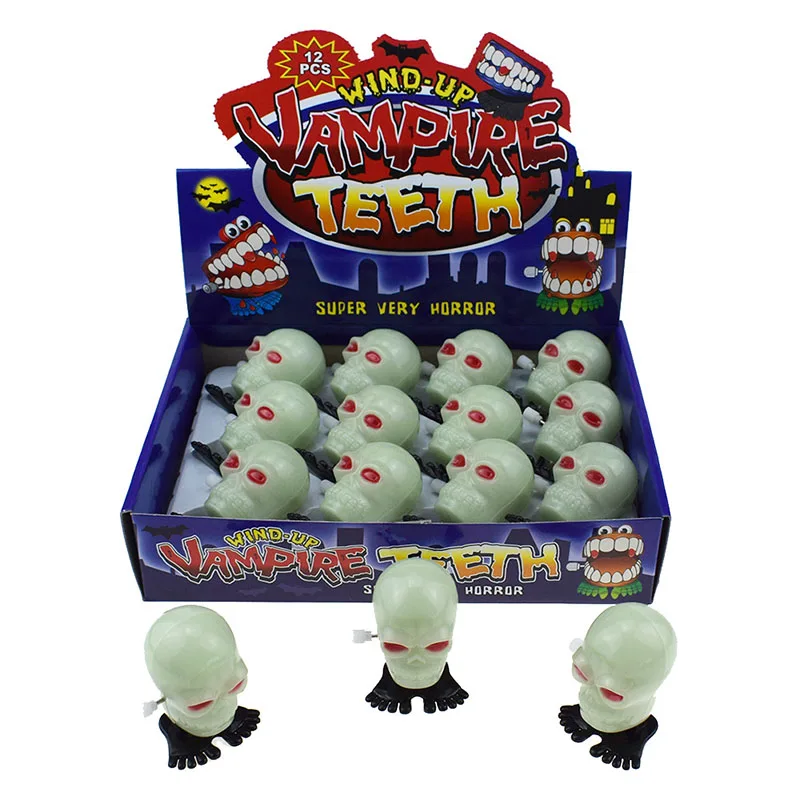 

1Pcs Mini Horrible Halloween Style Theme Jump Open Mouth Hat Eye Wind Up Toy Gifts Humorous Creative Crafts Stress Relief Toys