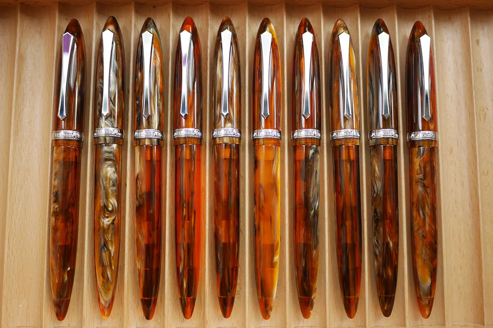 Перьевая ручка PENBBS 480 из смолы янтарного цвета с F наконечником | Канцтовары для