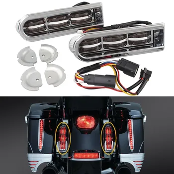 

Motorcycle LED Saddlebag Tail Light Insert Auxiliary Run Brake Turn Lamp Filler For Harley Electra Glide Road King Ultra 14-19