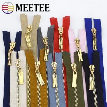 

Meetee 1pc/3pcs 85cm Colorful 5# Metal Zipper Gold Teeth Open-End Auto Lock Decoration Zip DIY Bags Costume Sewing Material