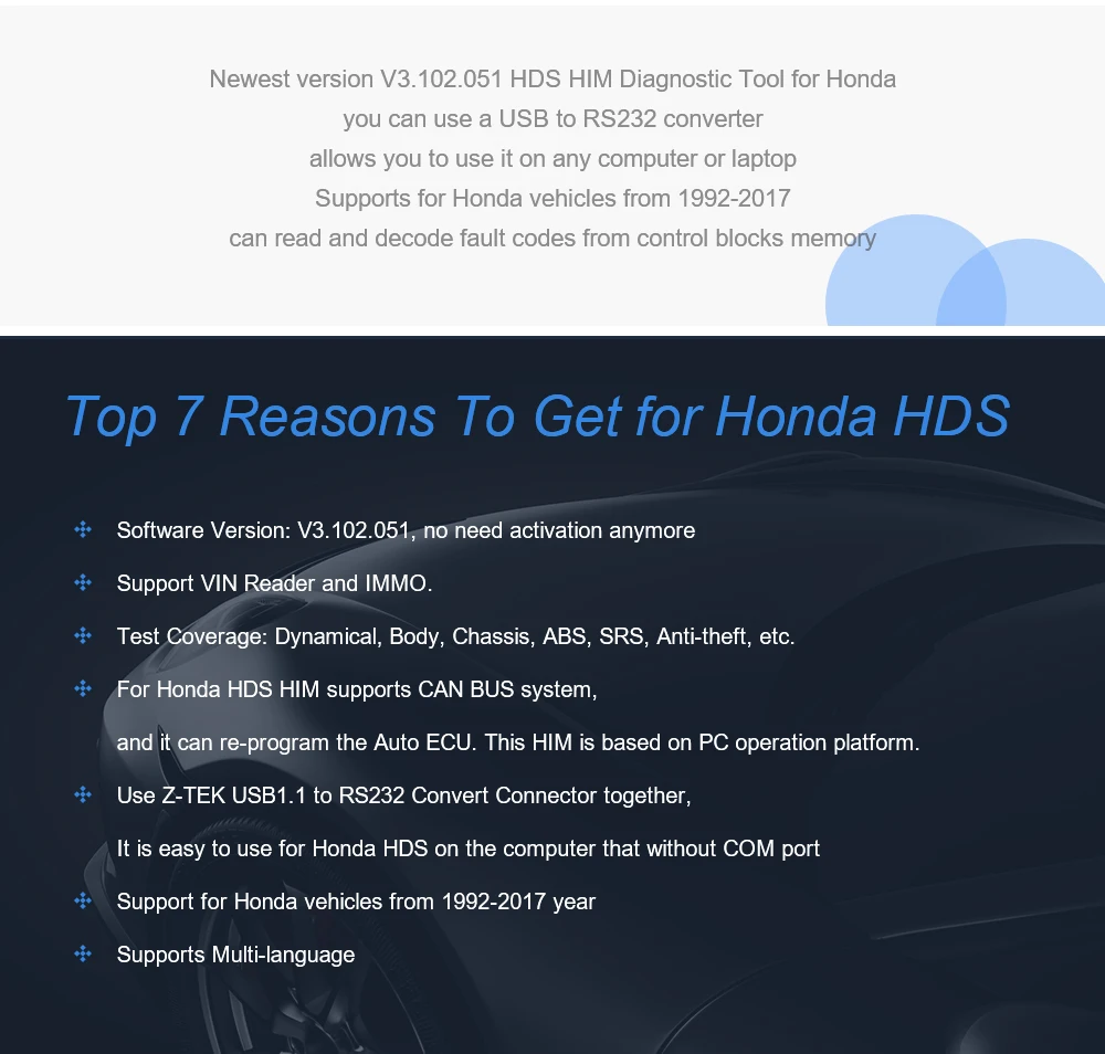 Диагностический инструмент для HONDA HDS V3.101.015 сканирующий инструмент без необходимости активации HDS его для HONDA HDS кабель для HONDA HDS HIM
