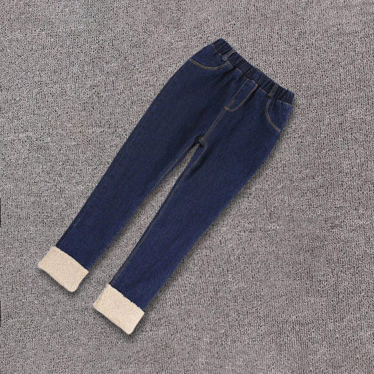 One Layers Blue VFOCHI/ г. Новые джинсы для девочек зимние плотные бархатные штаны детские штаны с эластичной резинкой на талии теплая детская одежда плотные штаны для маленьких девочек - Цвет: One Layers Blue