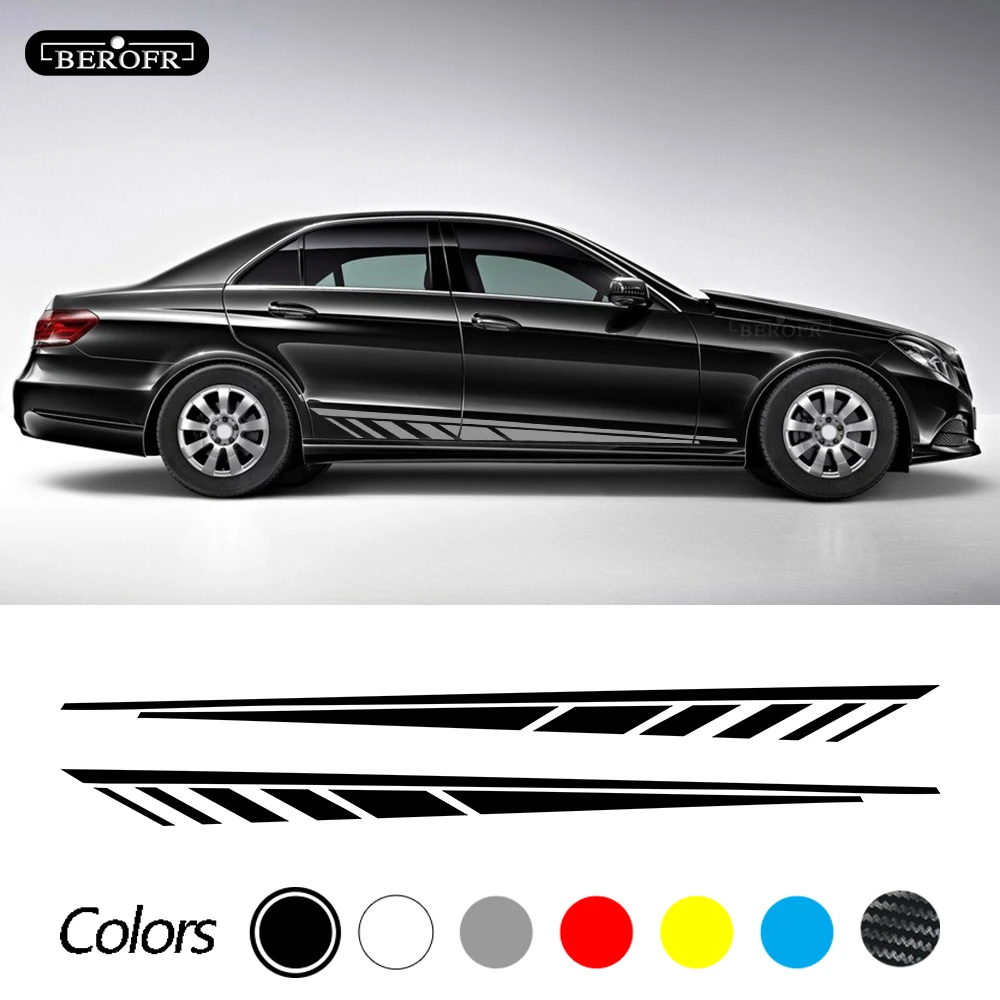 Car Side Door Skirt Vinyl Decal Racing Sport Body Sticker For Mercedes
