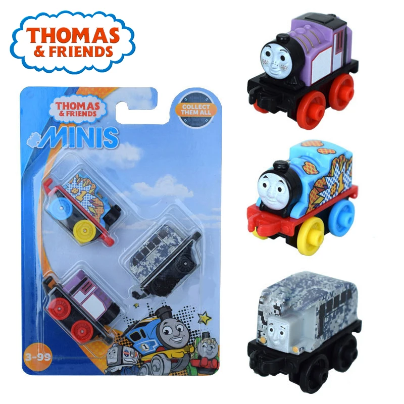 Паровозик Thomas& Friends Minis, 3 шт. в упаковке, литая под давлением игрушка, персонаж Джеймс Перси, паровозик, мини-игры, карманные игрушки CHL60 Brinquedo для детей