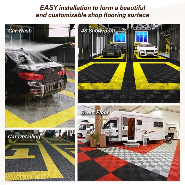 Interlocking Pvc Garage Flooring Tiles Warehouse Dalle Slab Rib Garage  Floor Tiles Pvc Floor Mat - Mat - AliExpress