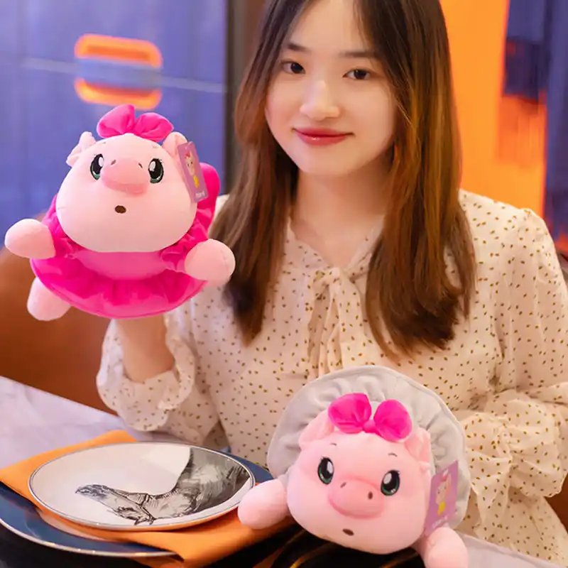 Peluche Cochon Couchee Avec Nœud Pour Bebe Fille Jouet En Peluche Animaux De Dessin Anime Rose Ignorant Poupee En Peluche Cadeau Pour Bebe Fille Aliexpress