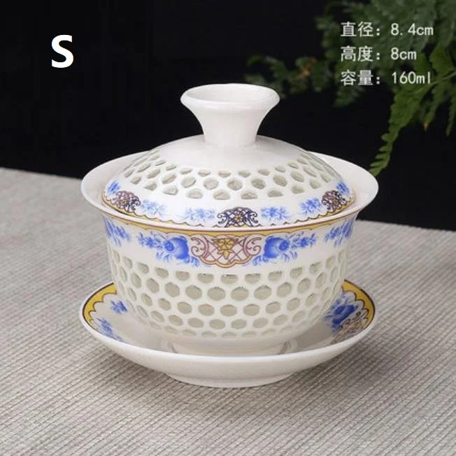 Керамическая чашка для чая большая миска с крышкой поднос кунгфу Чайный сервиз Китай белый фарфор