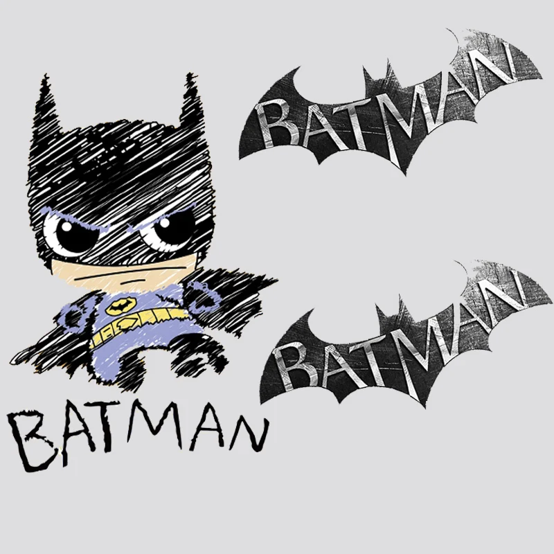 

T-shirt stickers batman patch iron on transfer vinyl transfer clothing stripes pvc hippie patch badge thermo stickers on clothes