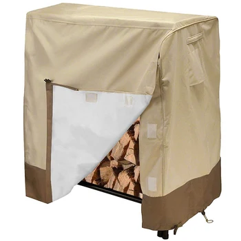 

Log Rack Cover 600D Oxford Cloth Heavy Duty Waterproof Terrace Firewood Rack Cover Outdoor Durable Full Protection(122 x 107 x 6