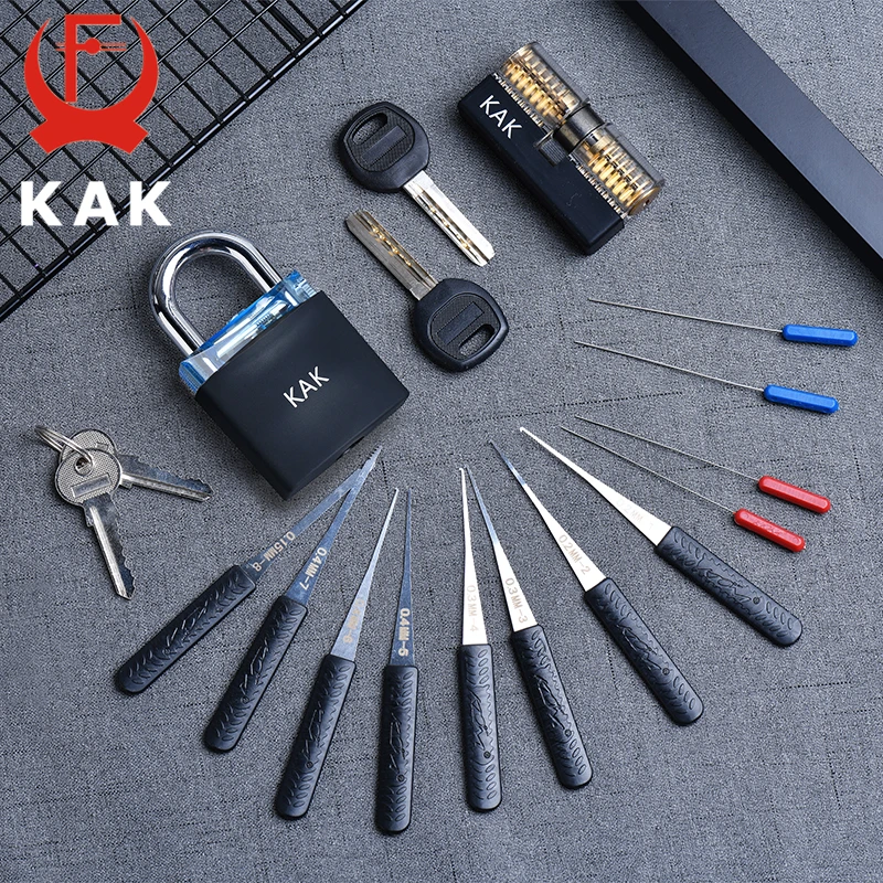 KAK Padlock with keys Locksmith Tools Visible Cutaway Training Practice Lock Pick Broken Key Removing Hooks Hand Tools Hardware