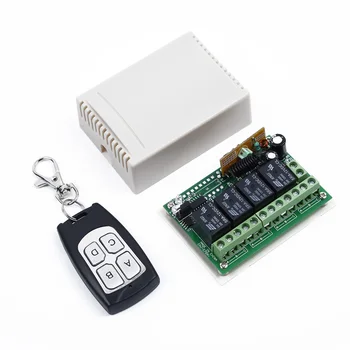

433MHz DC12V 4 CH Channel Wireless RF 4 Relay Remote Control Switch Receiver Hot