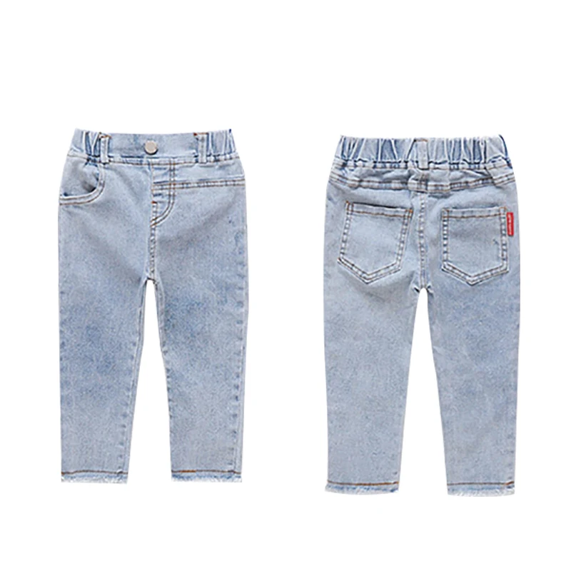 

Spring and Autumn New Solid Color Jeans Girl Children Baby Pants Denim Pants Tide 1-5Y Ages Jeans Girls Ripped Jeans