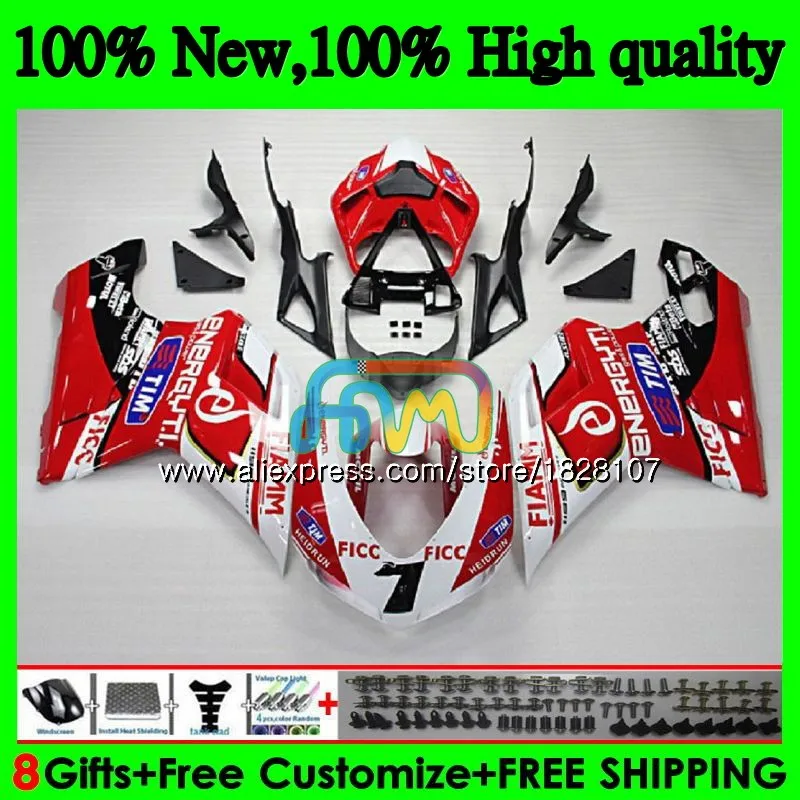 848 1098 для поездок на мотоцикле DUCATI 848R 1098R 1198 07 08 красный белый 09 10 11 70BS. 34 1098S 848S R 1198S 2007 2008 2009 2010 2011 2012 обтекатель