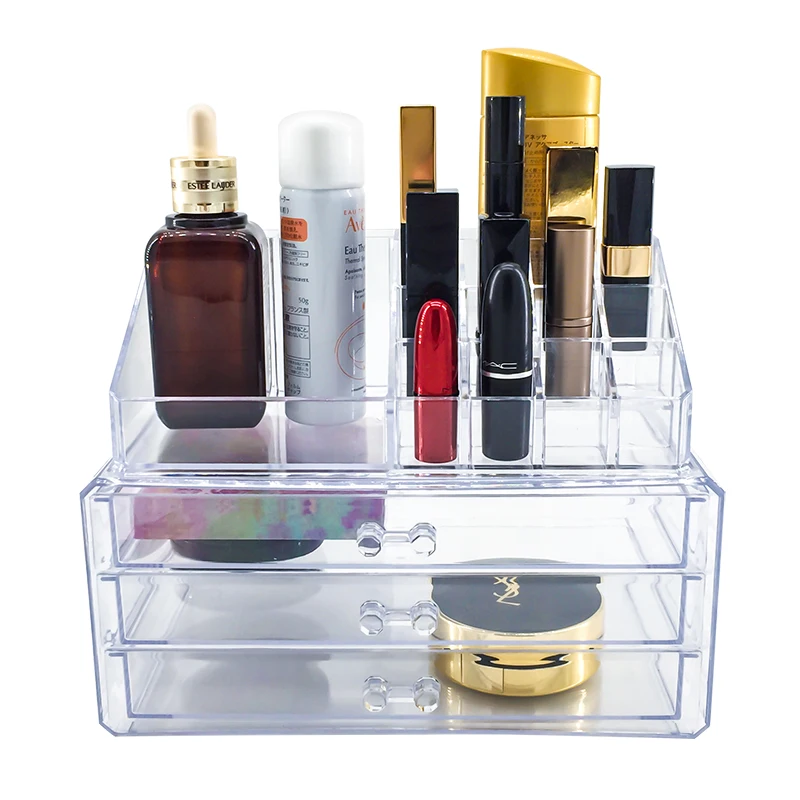 

Clear Acrylic Makeup Organizer Box Jewelry Storage Holder Multi-layer Cosmetic Storage Box Gift Organizador Rangement Maquillage