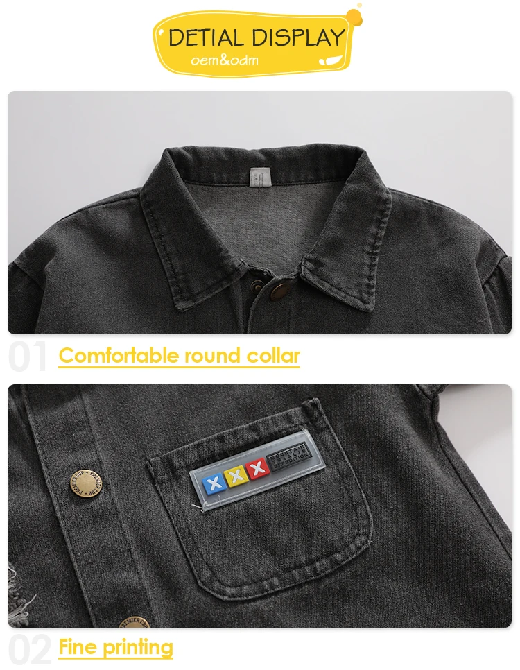 Fall Kids Girls Long Sleeve Denim Jacket Autumn Set Outfit Sports Style Design Jeans Girls Clothing Denim Sets