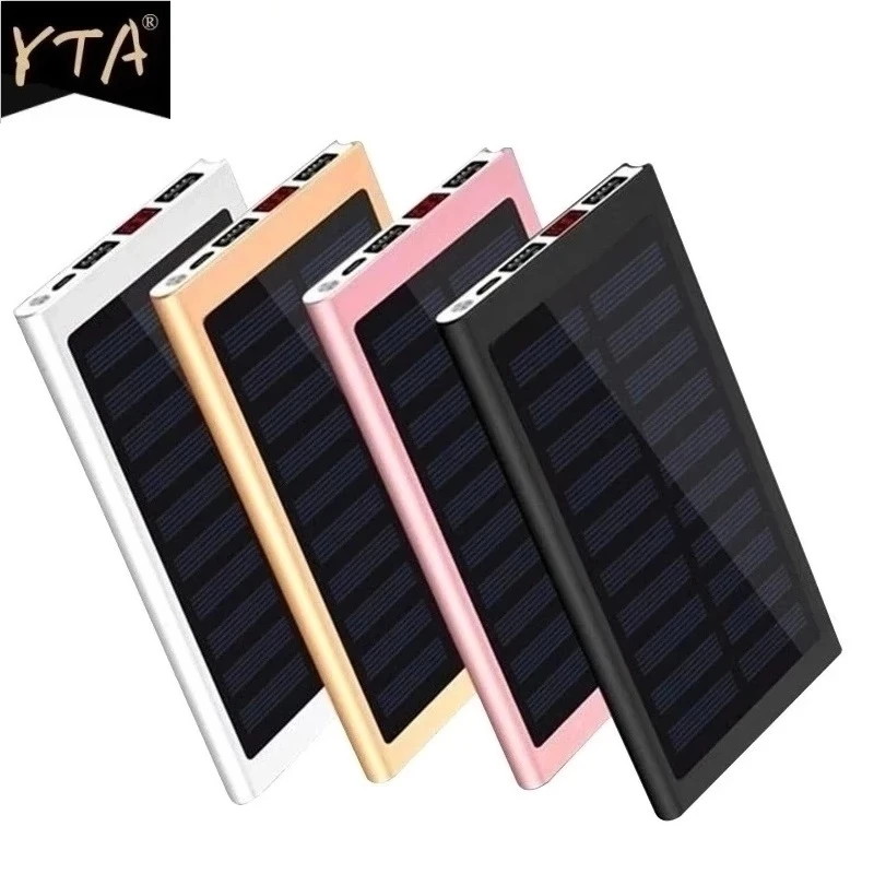 Solar Power Bank 30000mah 2 USB External Battery LED Portable Powerbank Mobile Phone Solar Charger for smart phone wireless charging power bank