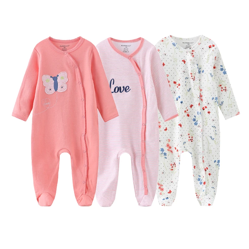 2021 macacão 1/3 pçs conjuntos de roupas do bebê recém-nascido algodão menino dos desenhos animados manga cheia roupas da menina do bebê imprimir primavera outono ropa bebe
