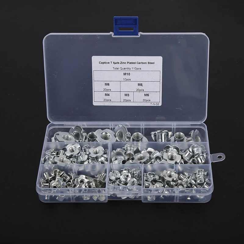 

Holder Nut 120pcs Four Pronged Zinc Plated Stainless steel M3-M8 Screws Bolts