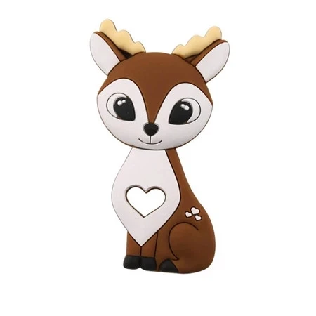 Brown Deer 1 шт. силиконовые снежинки Прорезыватель Рождественская елка звезда кулон Рождественский Олень Подарки для ребенка Лось пряники Ман детский Прорезыватель подарки - Цвет: Brown Deer