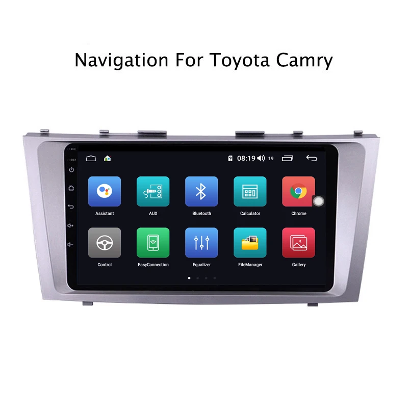 Best Ectwodvd 9inch Andriod 8.1 Car DVD GPS For Toyota Camry 2007-2011 4G RAM 64G ROM CarPlay DSP 4G LTE with WIFI 1