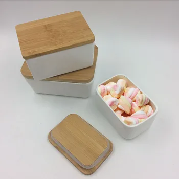 

1pc Square Porcelain Butter Dish Airtight Simple Butter Keeper with Lid Kitchen Storage Container GQ