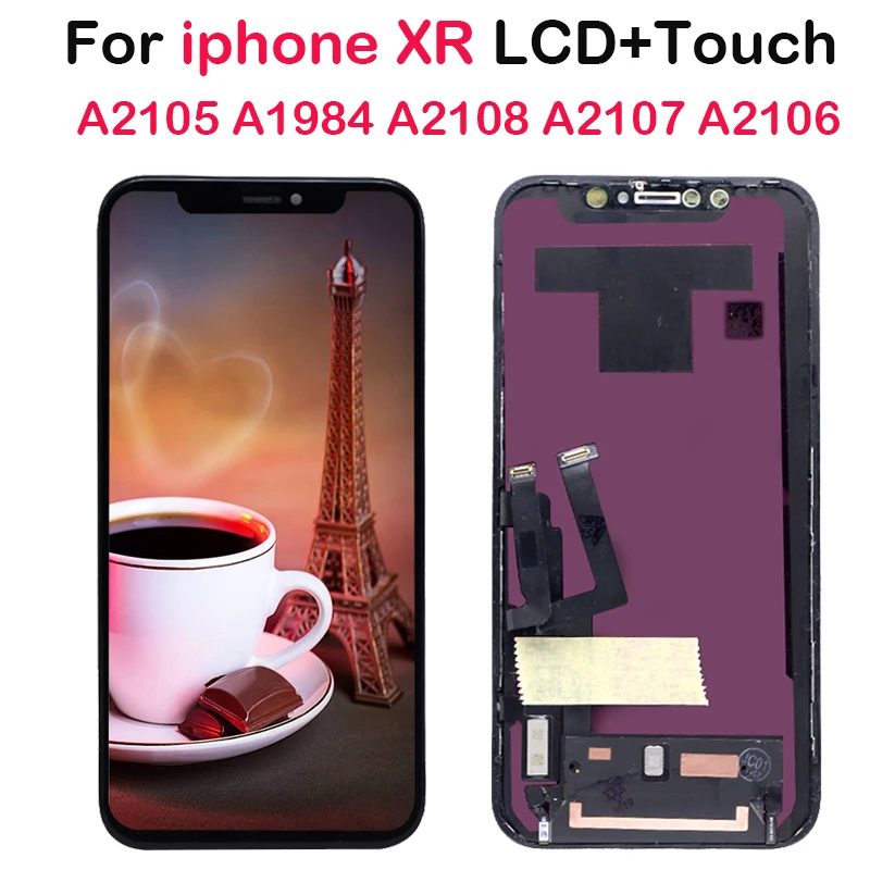 

Black LCD For Apple iphone XR LCD Display Touch Screen+Tools Tempered Glass Assembly Replacement For A2105 A1984 A2108 A2106 LCD
