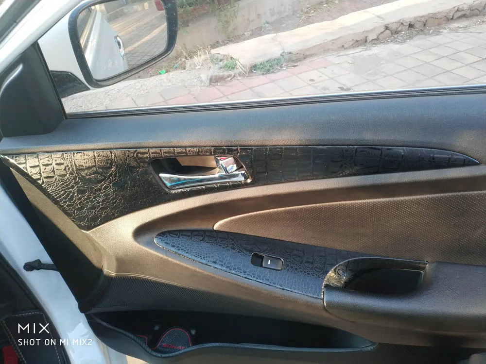 Для hyundai sonata 8 2011- внутренняя Центральная панель управления дверная ручка 5D наклейки из углеродного волокна наклейки аксессуары для стайлинга автомобилей
