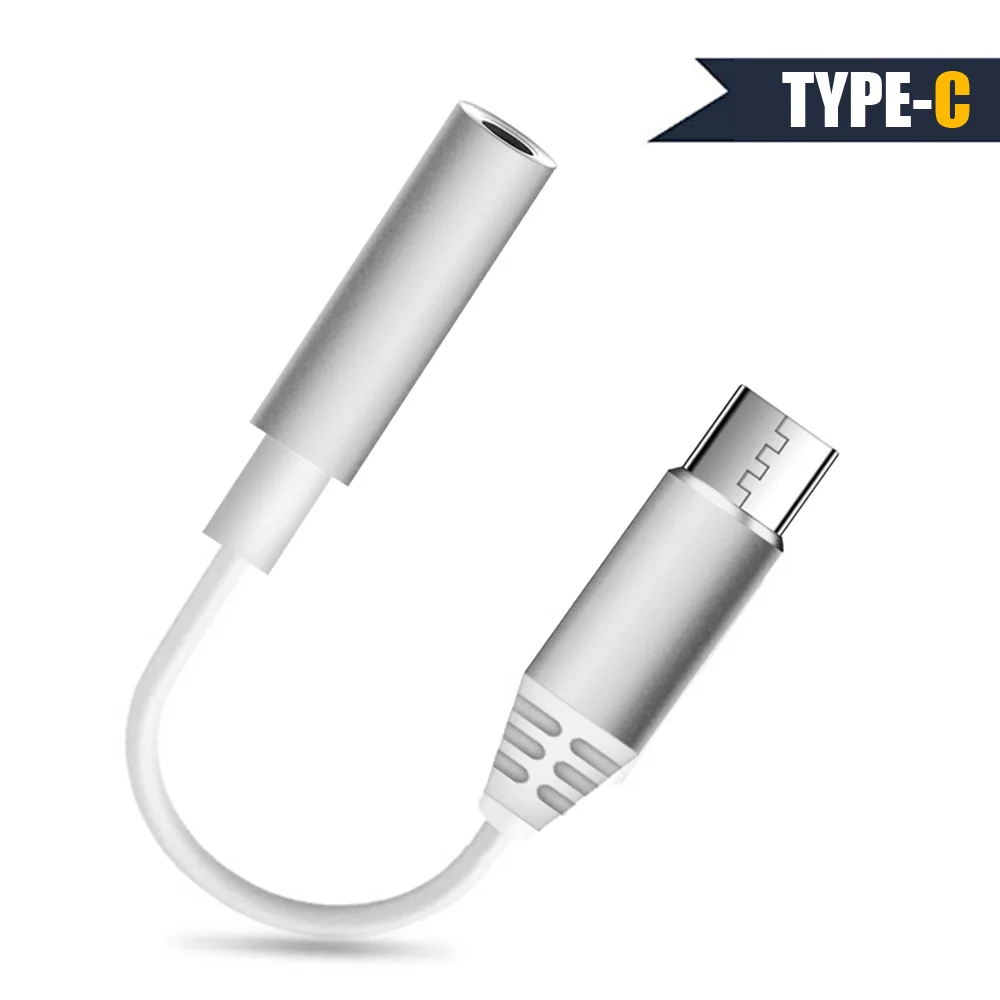 Тип C до 3,5 мм наушники Aux Jack адаптер USB-C аудио кабель USB C для iPad Pro Xiaomi huawei все тип-c звонки - Цвет: silver