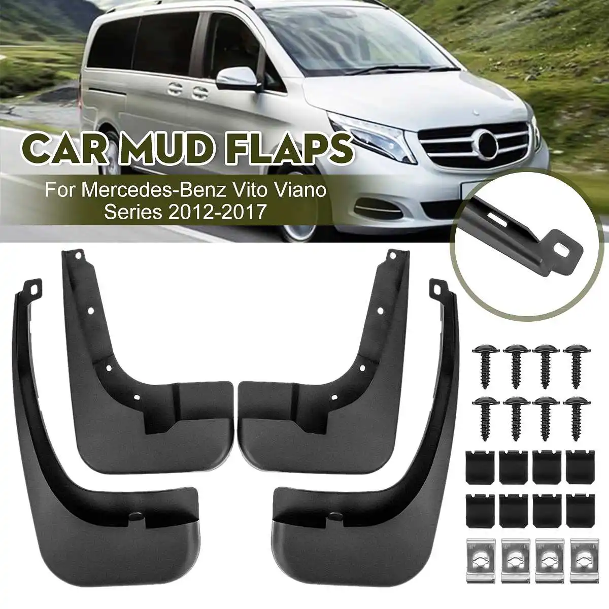 

Car Mud Flaps Splash Guards Mudguards Mudflaps For Fender Accessories For Mercedes/Benz Vito Viano Series 2012-2017