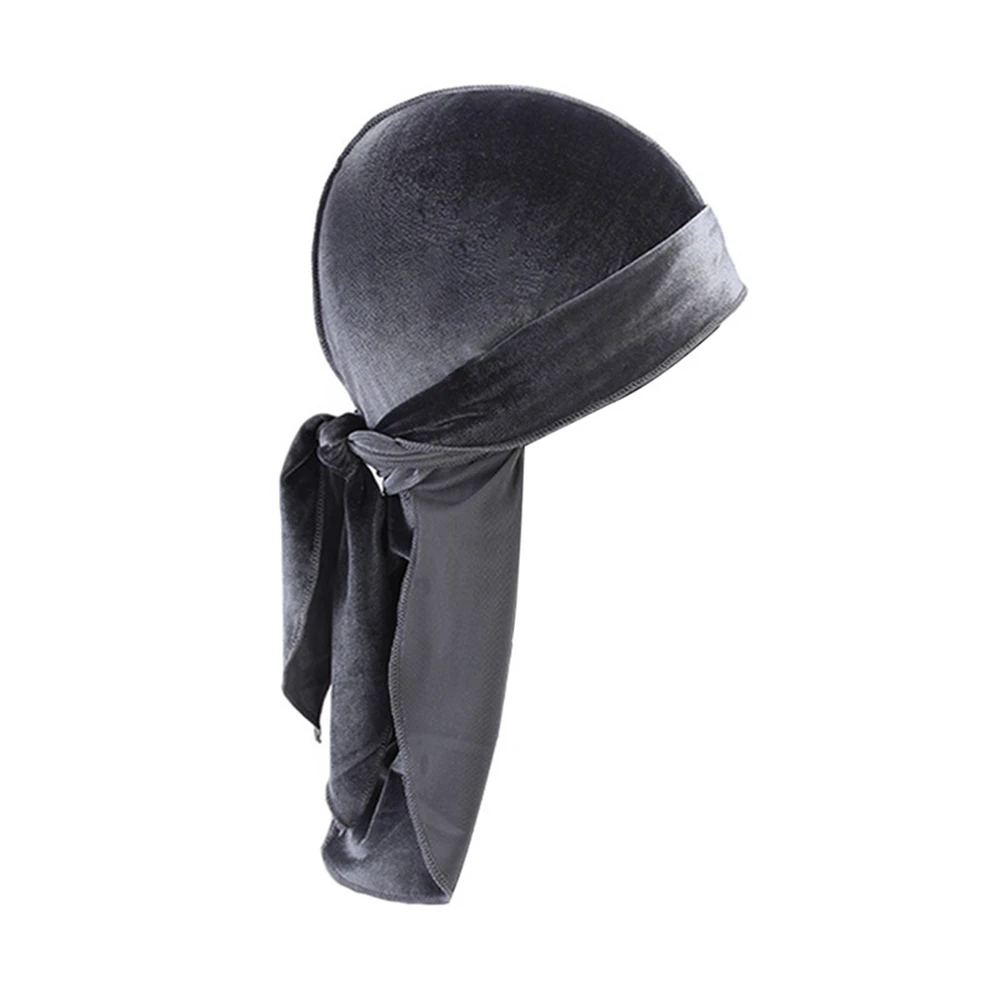 7 WENYUJH длинный хвост шелковый шарф Мусульманский Doo Rag пиратская шляпа Durag Кепка chemo Череп Шляпа Тюрбан повязка для волос банданы 12 цветов на выбор - Цвет: 7