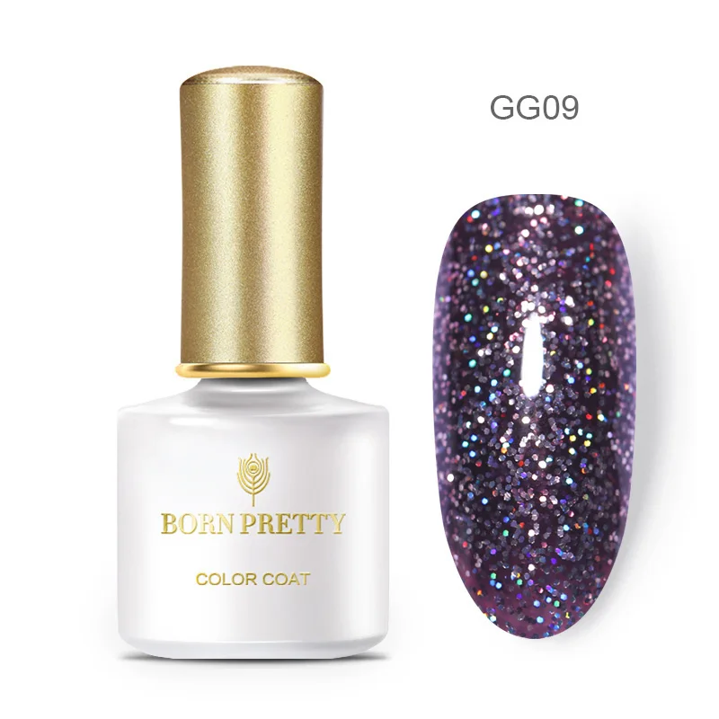 BP-GG09 BORN PRETTY Deep coffee гель для ногтей голографический лак лазерный Блеск Блестки замочить от УФ-гель для дизайна ногтей лак для маникюра - Цвет: BP-GG09